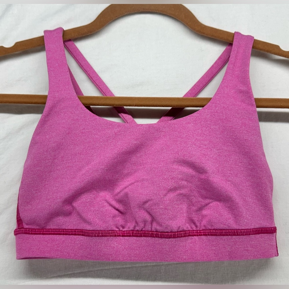 Lululemon Energy Bra in Heathered Pink Women’s Size 4 W2AP8S